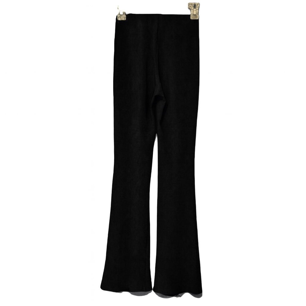 H&M-S-pleated pant texture- black satin pants KNIT PANT SKINNY WIDE LEG